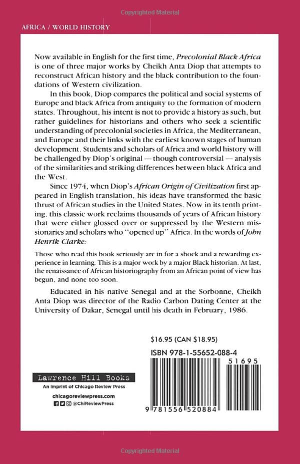 Precolonial Black Africa By Cheikh Anta Diop